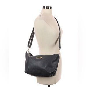 BCBG Paris Black Pebbled Shoulder Bag | Classic Chic Handbag